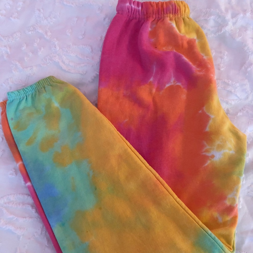 rainbow tie die sweatpants